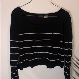 Cropped striped sweater